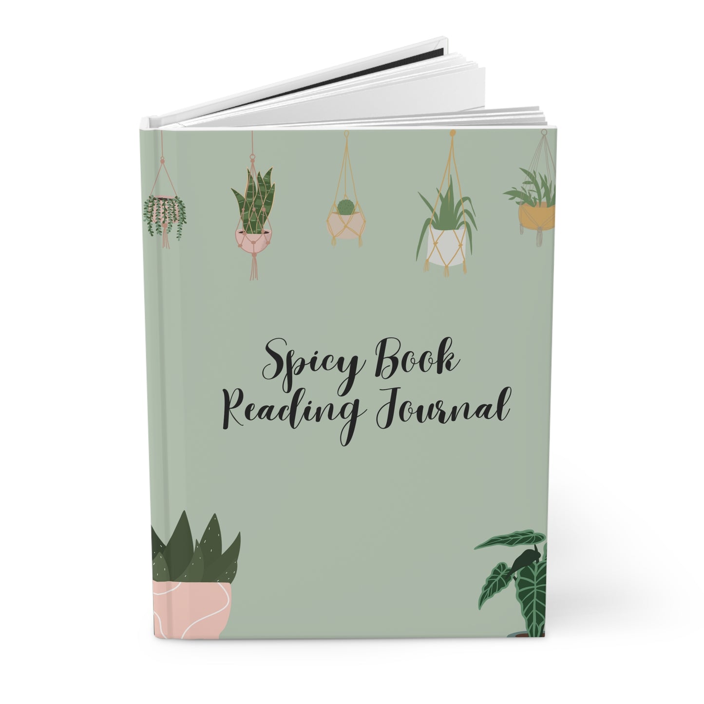 Spicy Book Reading Journal, Hardcover Journal, Reading Journal Green | Book Journal | Review | Journalling | Cottage Core | Booktok
