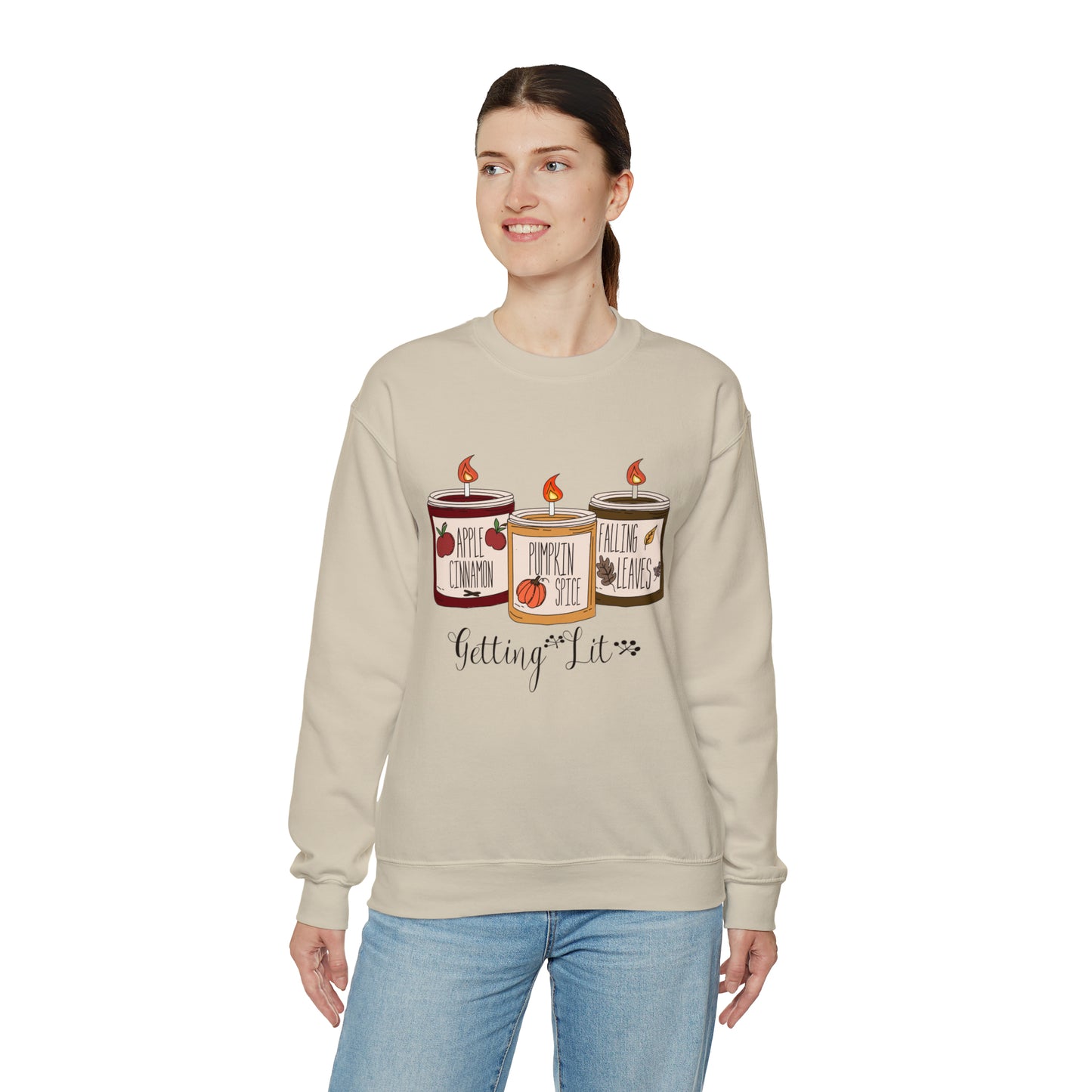 Getting Lit Fall Candles Sweatshirt, Getting lit sweatshirt, fall candle sweater, pumpkin spice candle, funny autumn shirts, fall