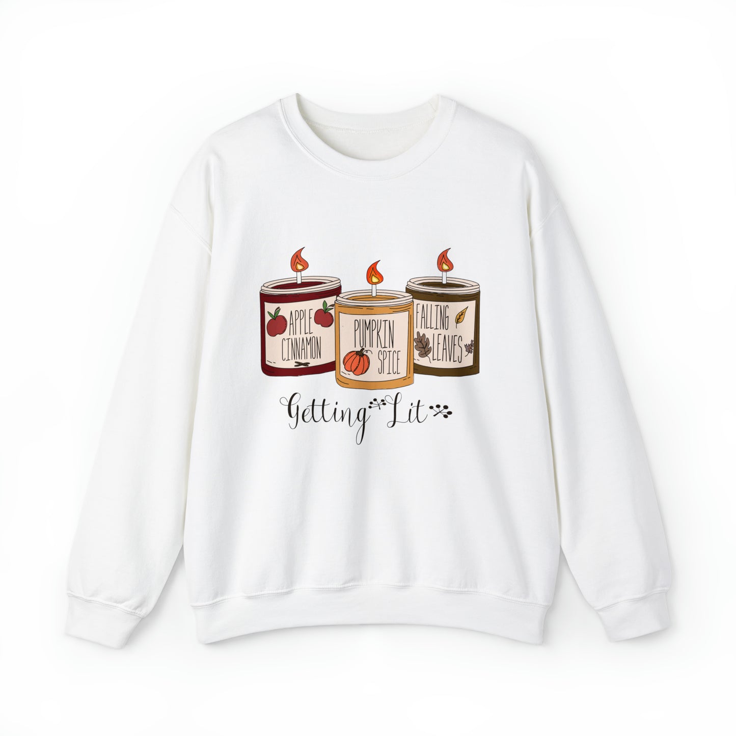 Getting Lit Fall Candles Sweatshirt, Getting lit sweatshirt, fall candle sweater, pumpkin spice candle, funny autumn shirts, fall