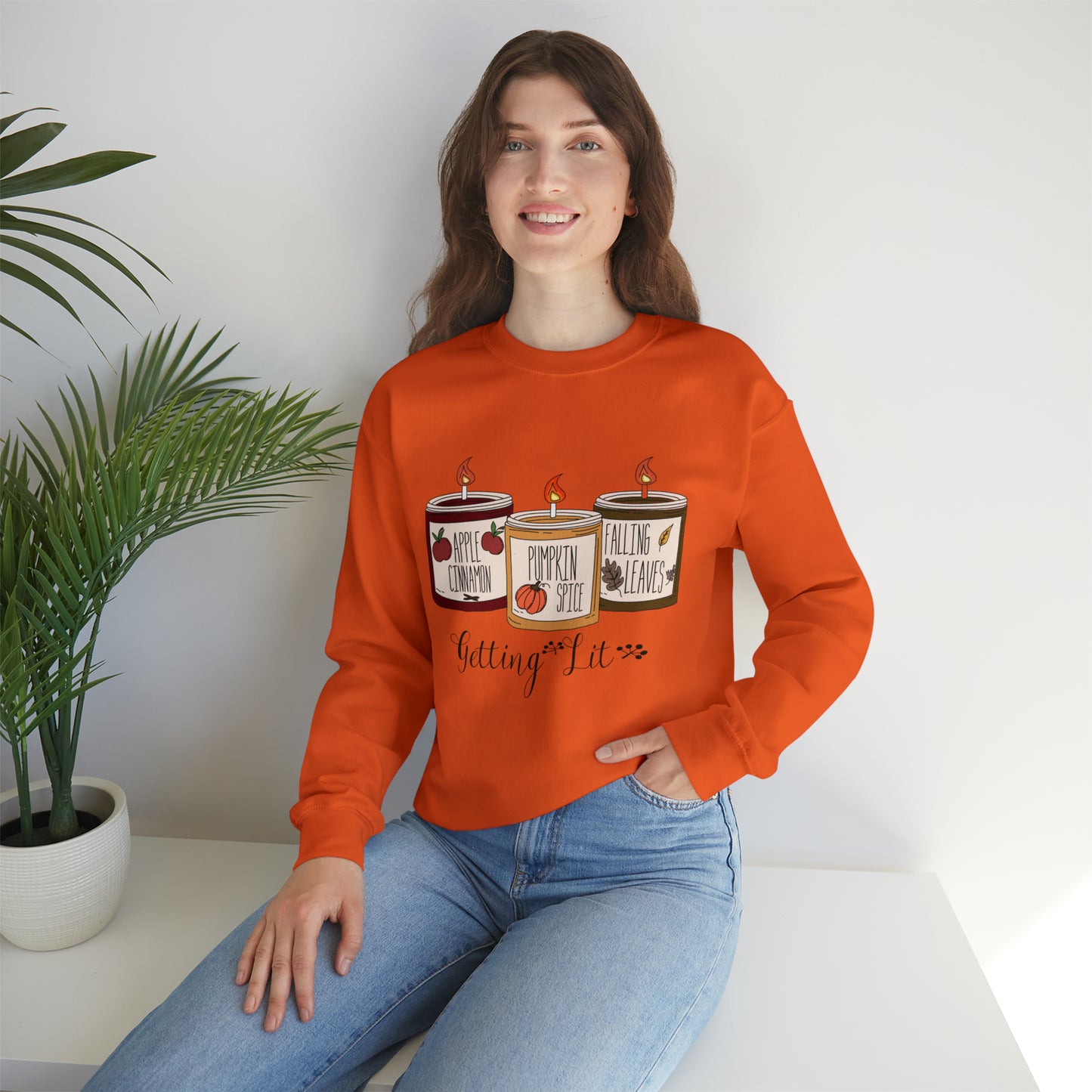 Getting Lit Fall Candles Sweatshirt, Getting lit sweatshirt, fall candle sweater, pumpkin spice candle, funny autumn shirts, fall