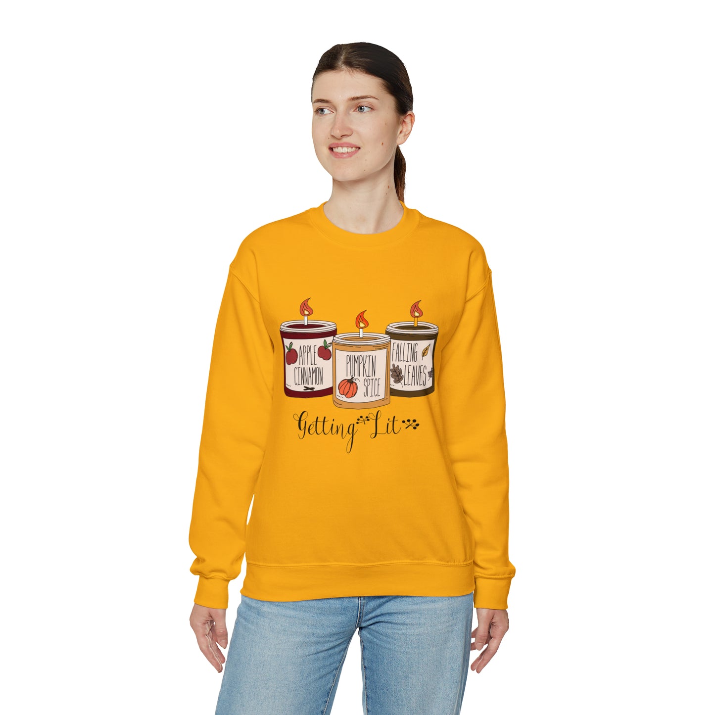 Getting Lit Fall Candles Sweatshirt, Getting lit sweatshirt, fall candle sweater, pumpkin spice candle, funny autumn shirts, fall