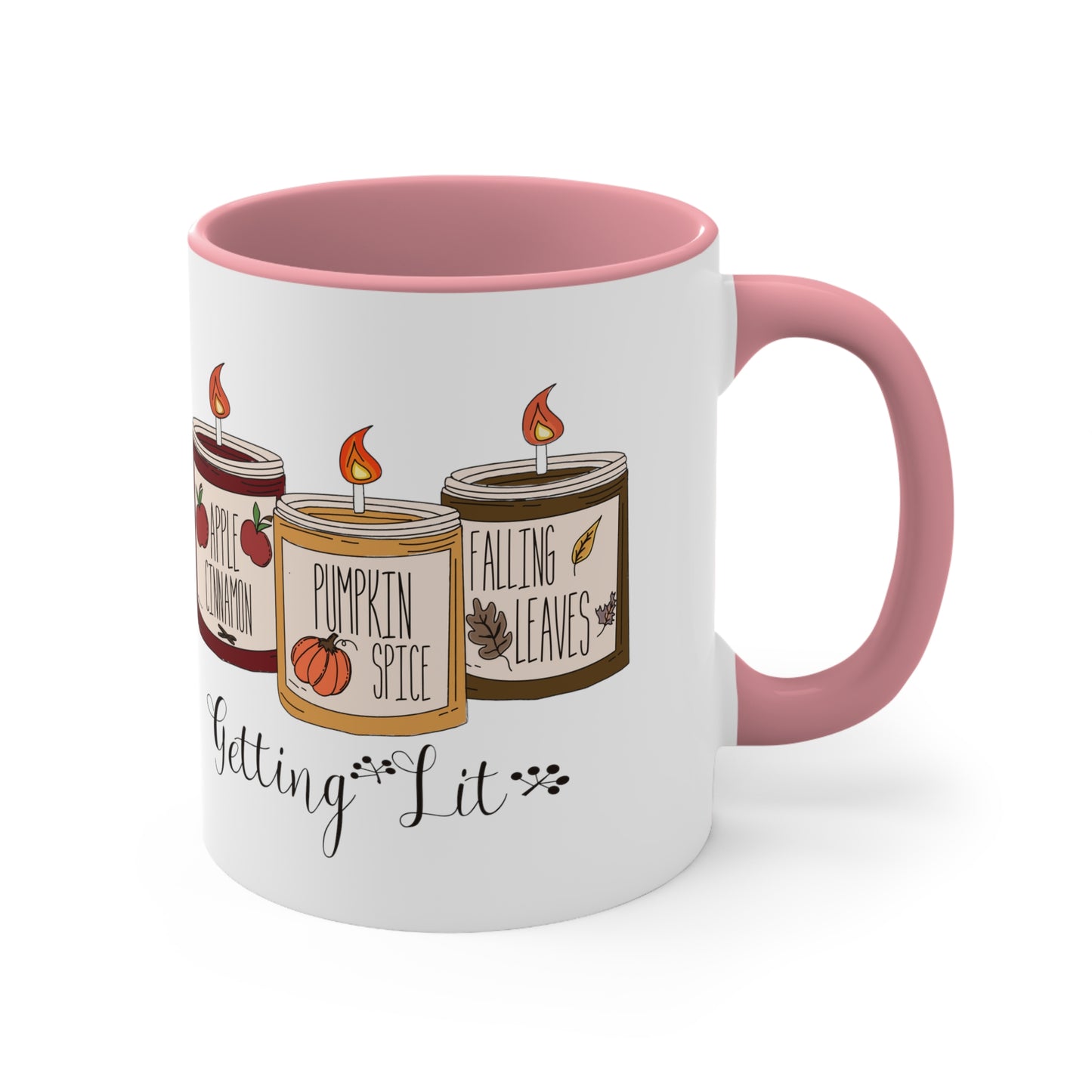 Getting Lit Fall Candle Coffee Mug, Halloween Coffee Mug, Cute Fall Coffee Mug, Pumpkin Spice, Basic Bitch Coffee Mug, Rae Dunn Coffee Mug