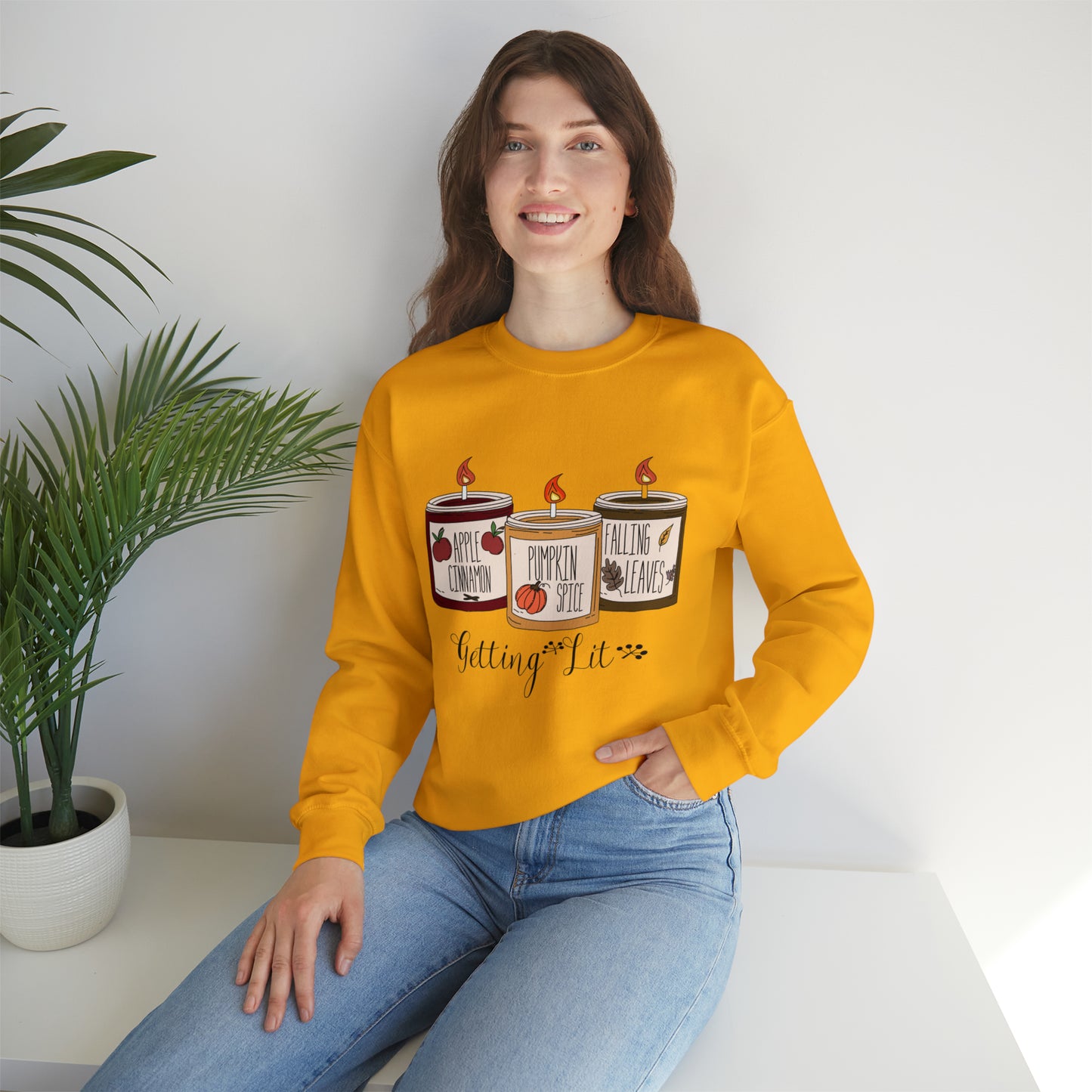 Getting Lit Fall Candles Sweatshirt, Getting lit sweatshirt, fall candle sweater, pumpkin spice candle, funny autumn shirts, fall