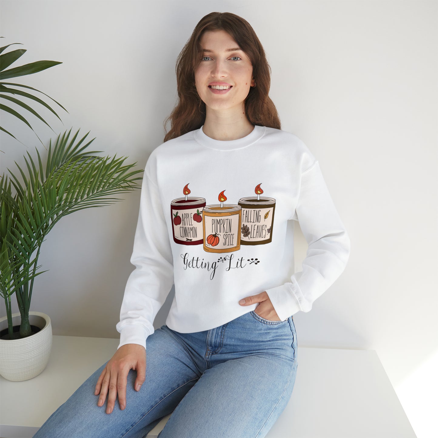 Getting Lit Fall Candles Sweatshirt, Getting lit sweatshirt, fall candle sweater, pumpkin spice candle, funny autumn shirts, fall