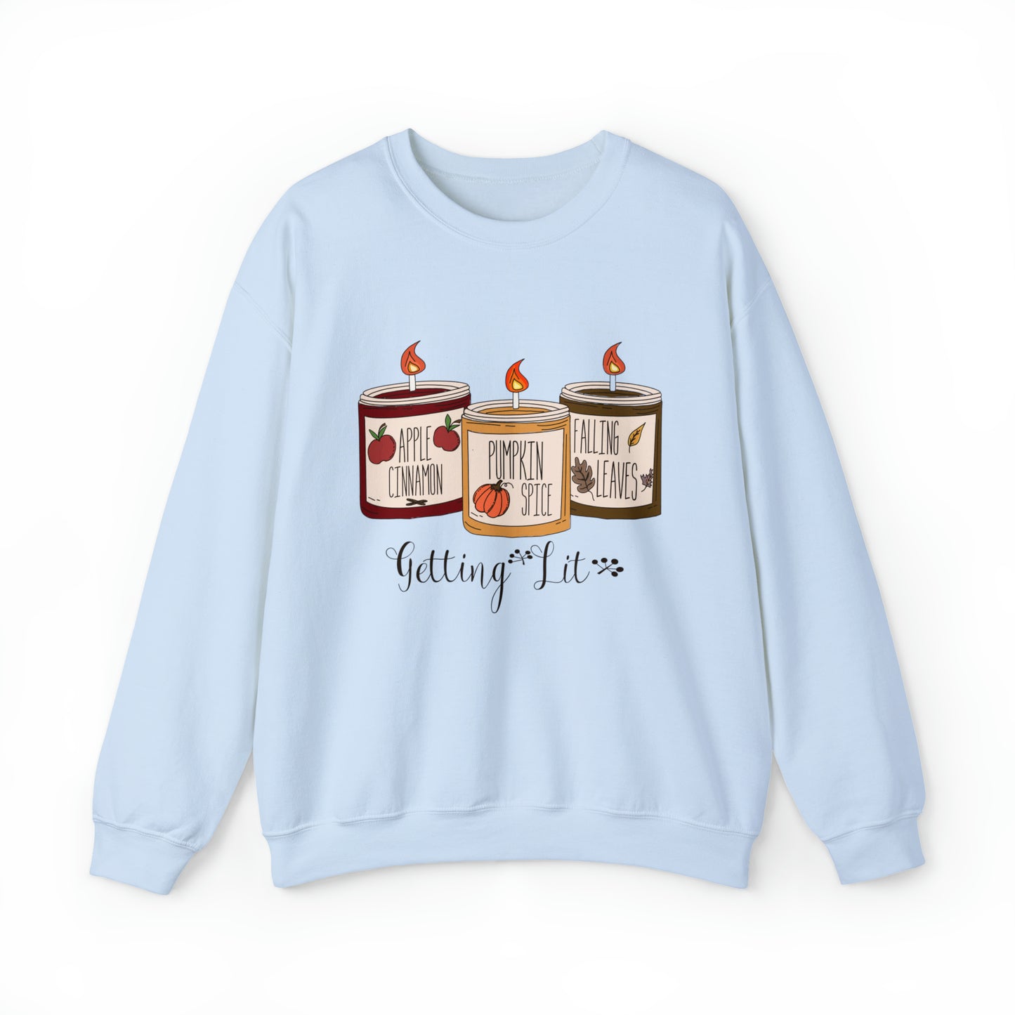 Getting Lit Fall Candles Sweatshirt, Getting lit sweatshirt, fall candle sweater, pumpkin spice candle, funny autumn shirts, fall