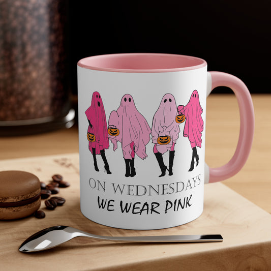 On Wednesdays We Wear Pink Coffee Mug, 11oz Mean Girls Halloween Mug Mean Girls Coffee Mug Funny Halloween Mug Pumpkin Spice Mug