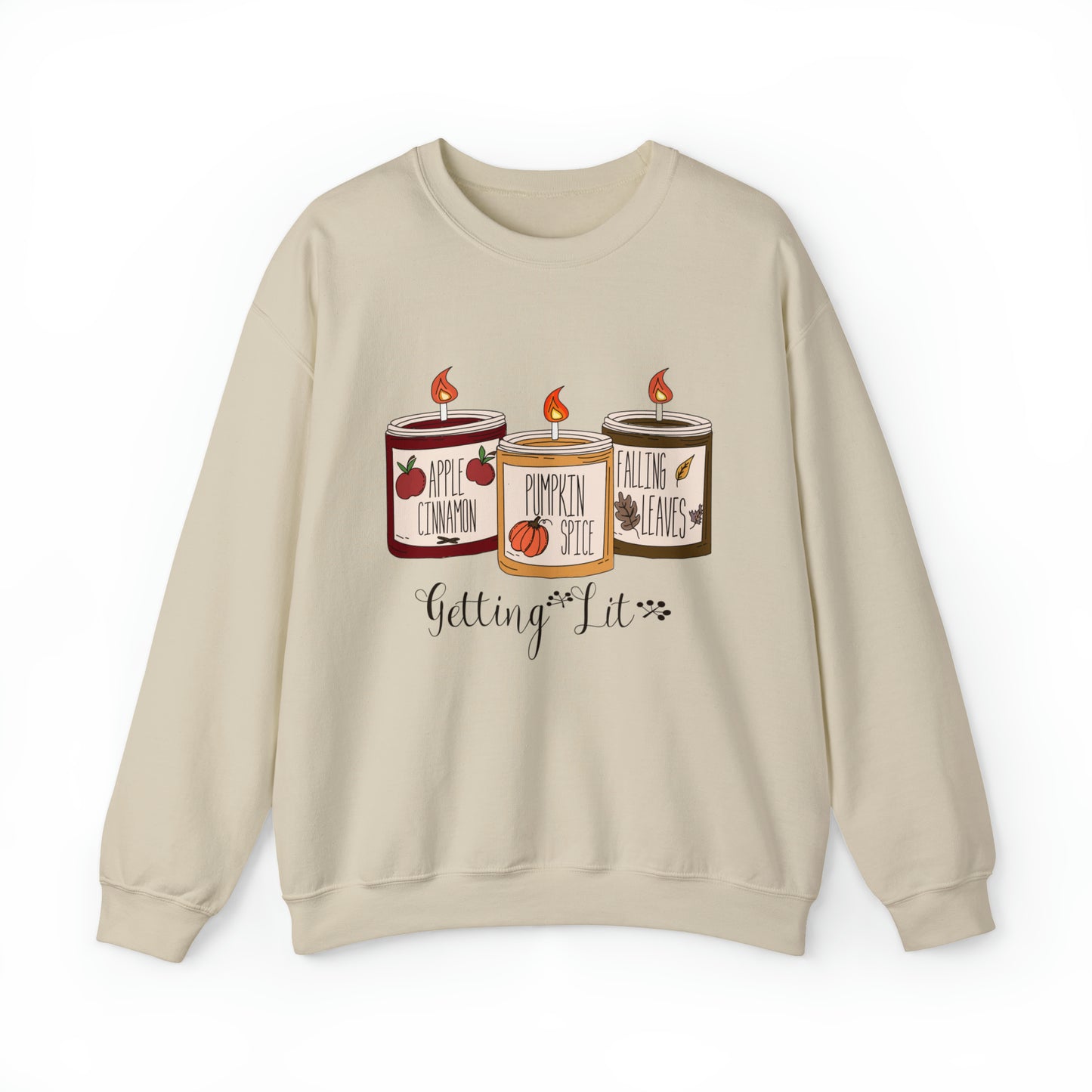 Getting Lit Fall Candles Sweatshirt, Getting lit sweatshirt, fall candle sweater, pumpkin spice candle, funny autumn shirts, fall